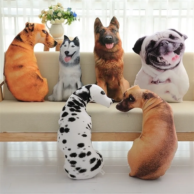 3D three-dimensional simulation dog cushion sofa cushion creative funny boy toy children gift plush pillow husky room decoration 201009