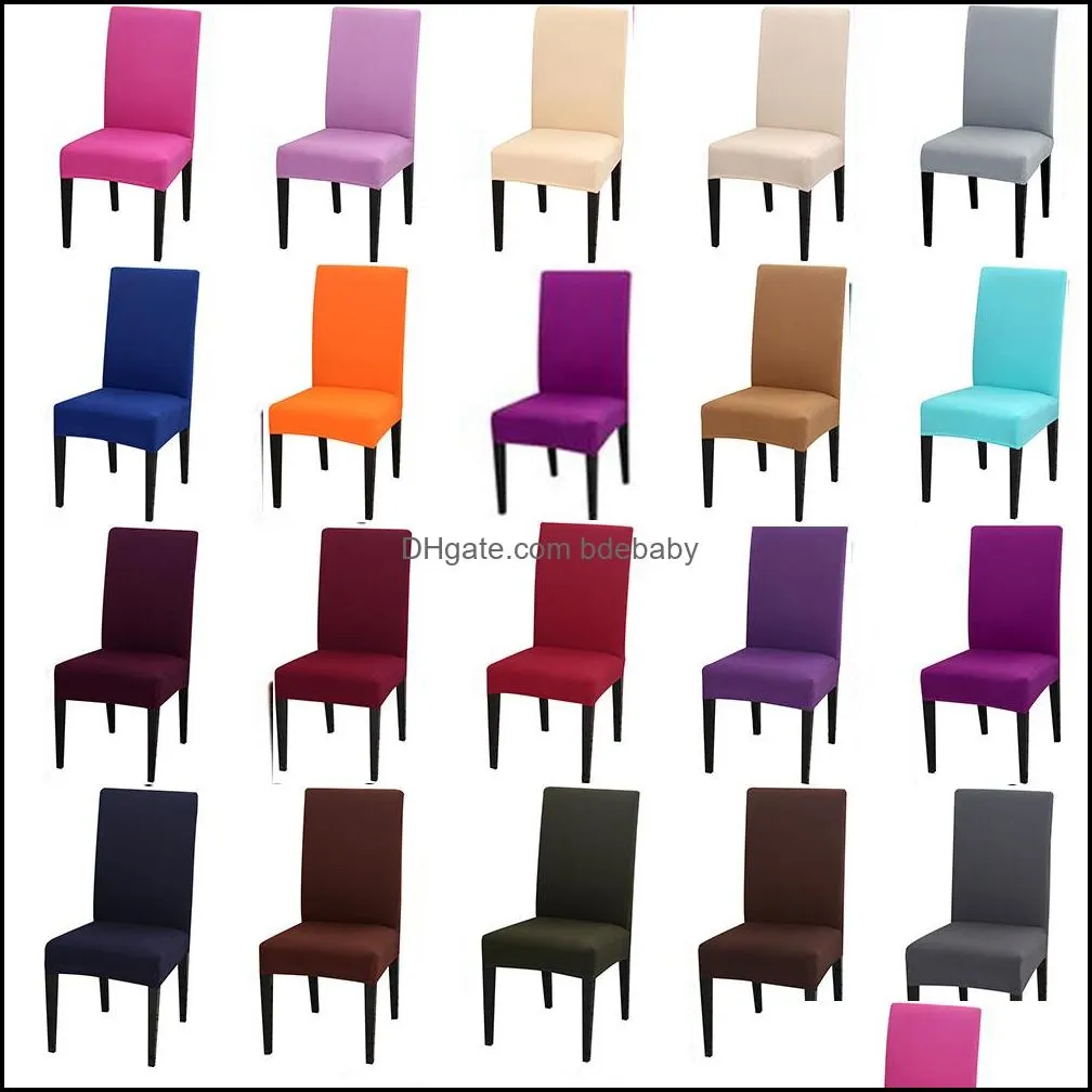 Housses De Chaise Ers Ceintures Textiles De Maison Jardin Couleurs Solides Flexible Stretch Spandex Er Pour La Noce Élastique Mtifonctionnel Salle À Manger Meubles De