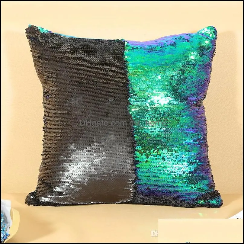 Sequin Mermaid Pillow case 38 colors 40*40cm Cushion Cover Home Decoration Sofa Bed Decor Decorative Pillowcase