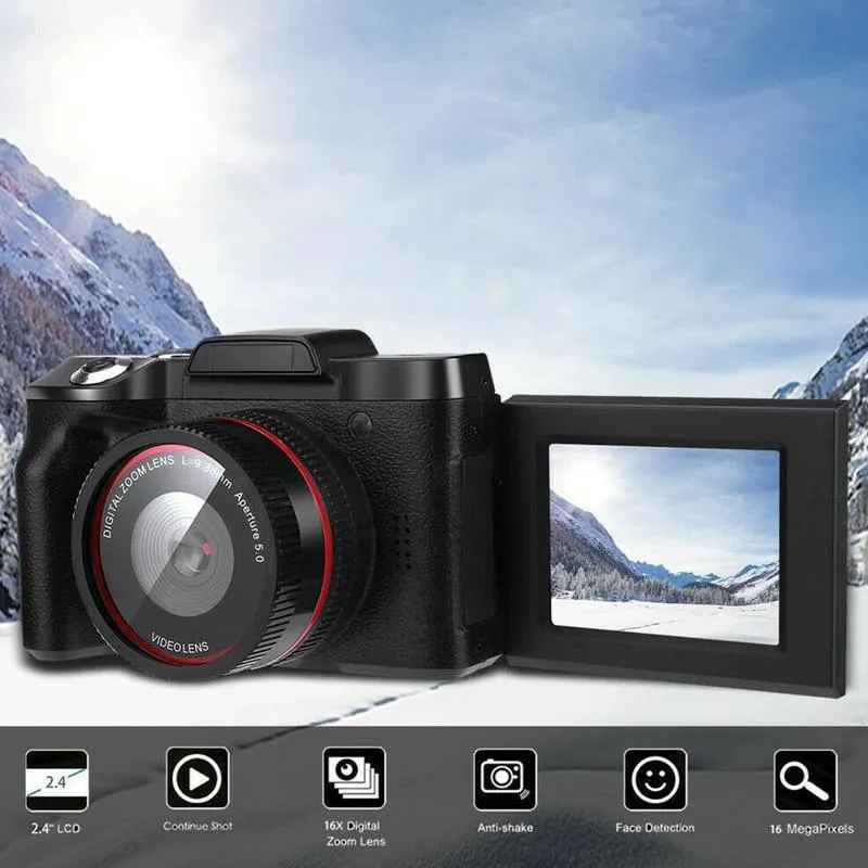 Aparaty cyfrowe Aparat Full HD1080P 16x Studyset Zoom 2.4 Cal Ekran TFT - LCD Profesjonalna kamera wideo Vlogging CameraCyfrowy bez karty