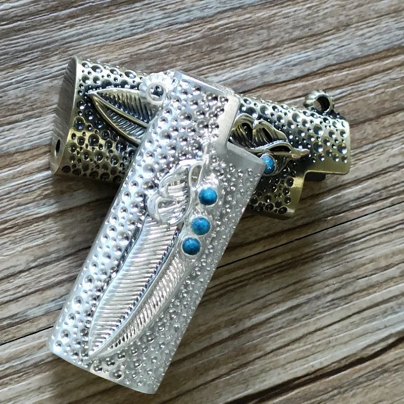 Cigarette Case With Lighter Colorful Metal Feather... From Huashengkj,  $2.39