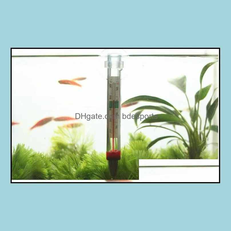 Aquarium Water Thermometer Filtration & Heating Accurate Glass Temperature Meter Control With Suction Cup Fish Tank Accessories