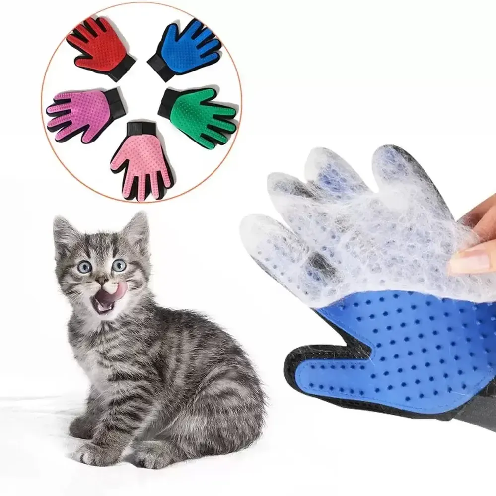 Pet Glove Cat Grooming Glove Cat Hairs Desedding Crash Remover Crash для животных перчаток для собак расчесал для кошек для ванны чистые массаж волосы 0628