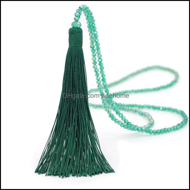 Wholesale American Crystal necklace popular tassel pendant bohemian Tassel Necklace direct sale from manufacturers free shipping