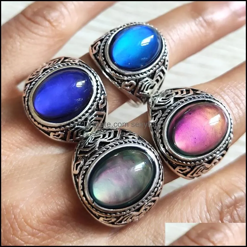 man woman change color mood ring emotional temperature sensitive glazed male female fashon rings gift jewelry