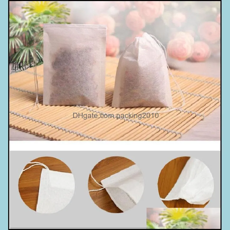 60 X 80mm Wood Pulp Filter Paper Disposable Tea Strainer Filters Bag Single Drawstring Heal Seal Tea Bags No bleach Go Green ZA1419