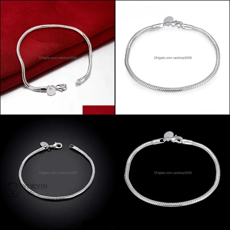 charm bracel wholesale! wholesale silver plated fashion jewelry flat snake bone bracelet & bangle carshop2006