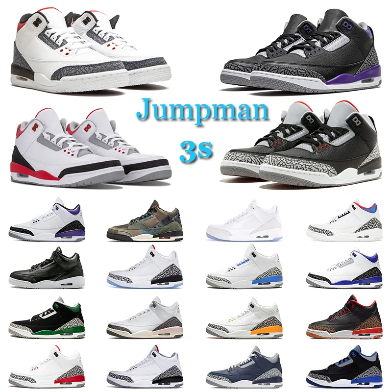 Jumpman 3 3S كرة السلة أحذية الرجال نساء سيول ليزر برتقالي الأسمنت الأسود Tinker Hatfield Racer Blue Sneaker Mens Trainer