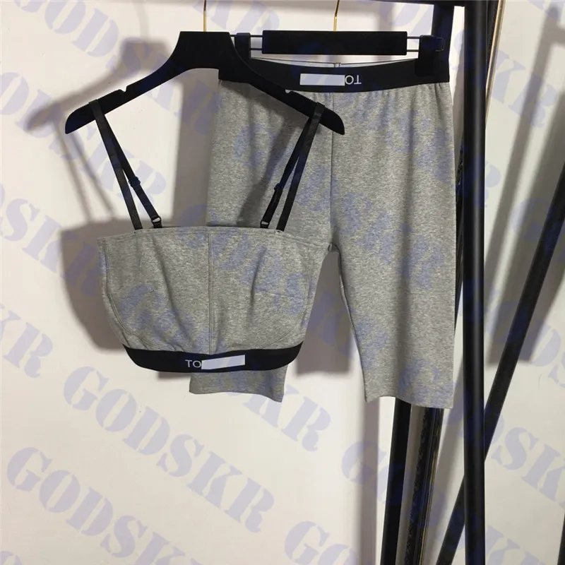 Bandeau Eşofman Bayan İç Giyim Tasarımcısı Bayanlar Şort Sling Tanklar Moda Spor Giyim İki Adet
