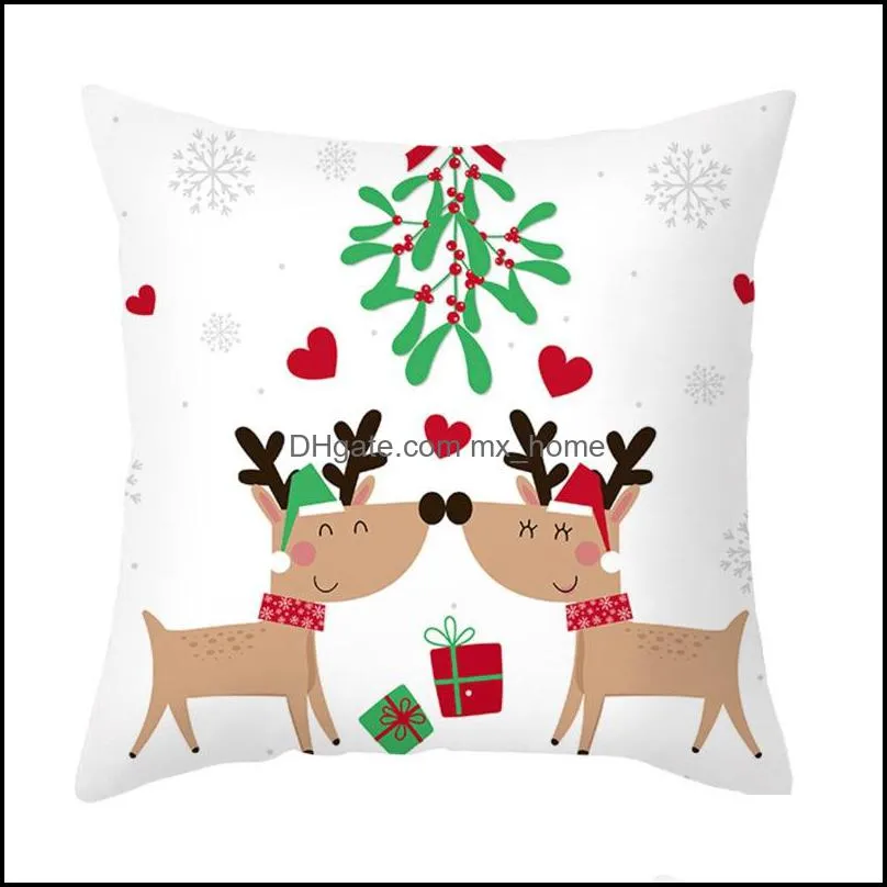 christmas series pillowcase 45*45cm elk santa claus snowman velvet soft pillow cover living room sofa decorative cushion cover vt1521