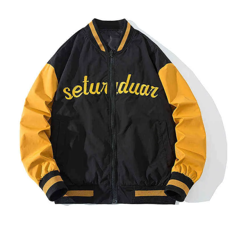 Casual Baseball Jacket män broderi varsity jacka män kvinnor retro streetwear coat brev lapptäcke koreanska kläder hösten man t220816