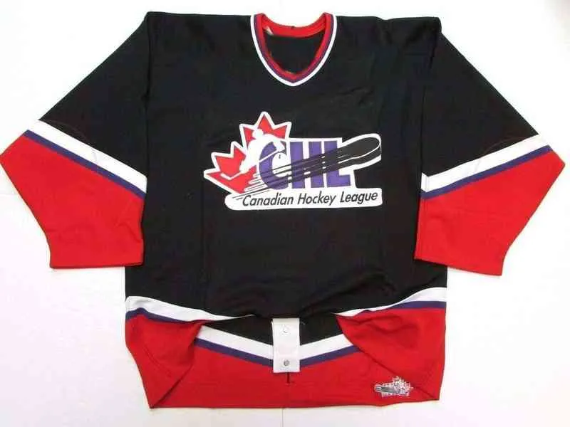 Sällsynt sömnad anpassade CHL Top Prospects Game Black Hockey Jersey Lägg till valfritt namn Män ungdomskvinnor XS-5XL