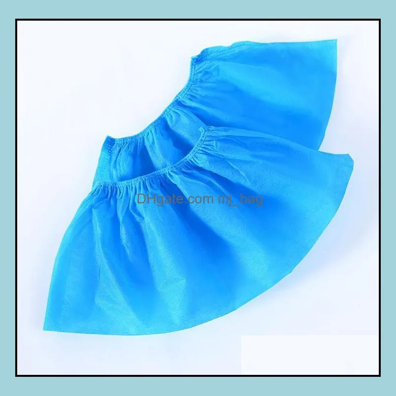 disposable shoe covers indoor cleaning floor non-woven fabric overshoes boot non-slip odor-proof galosh prevent wet shoes covers