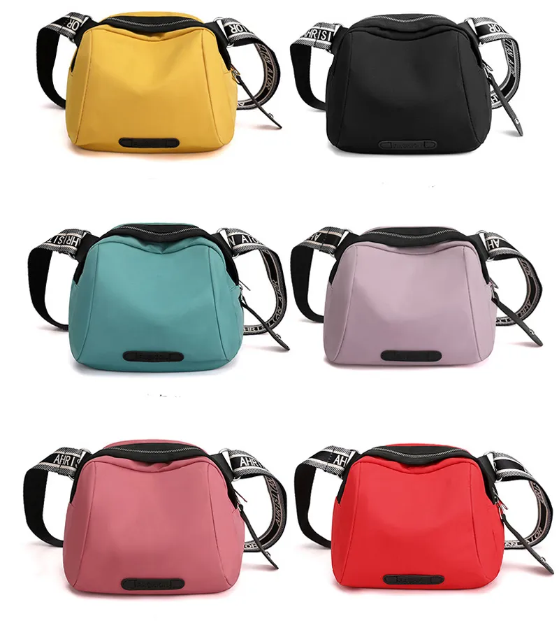 3pcs Stuff Sacks Women Nylon Plain Large Capacity Shell Shaped Crossbody Bags Mix Color