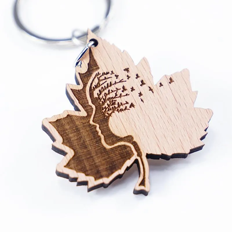 Personality Laser Engraved Wooden Keychain Party Favor Cup Animal Musical Instruments Shape Keyring Tag Gift Customise