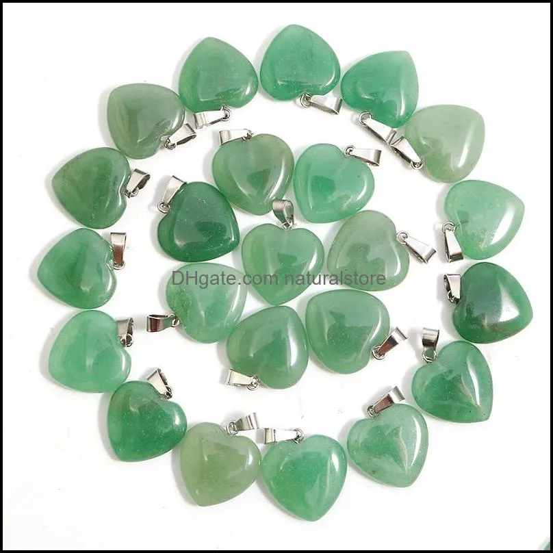 Natural Heart Stone charms Pendants Green Aventurine Gemstone 20mm For Women Charms DIY Jewelry Making Accessories