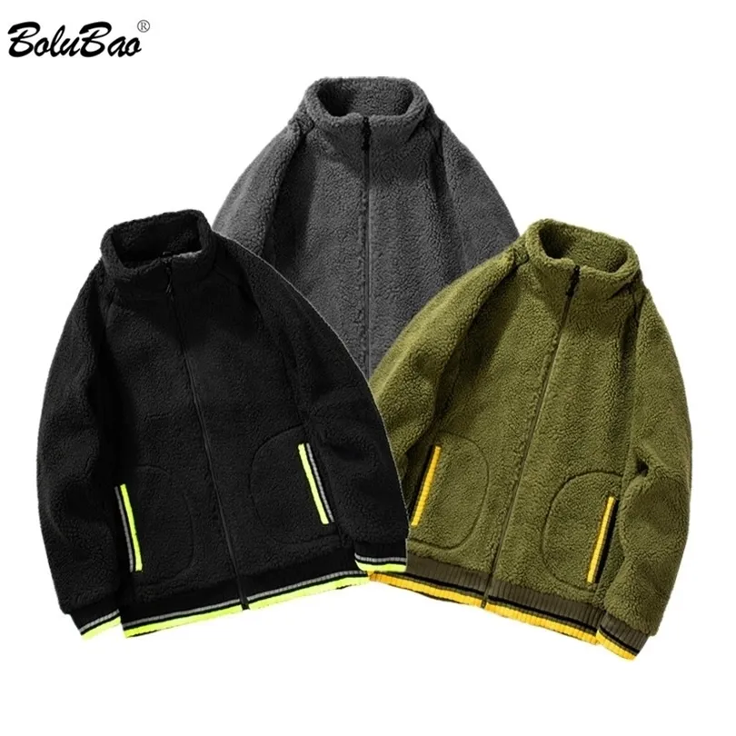 BOLUBAO 품질 브랜드 남자 램 울 재킷 겨울 뉴 남자 단색 따뜻한 재킷 남성 패션 캐주얼 재킷 코트 T200117