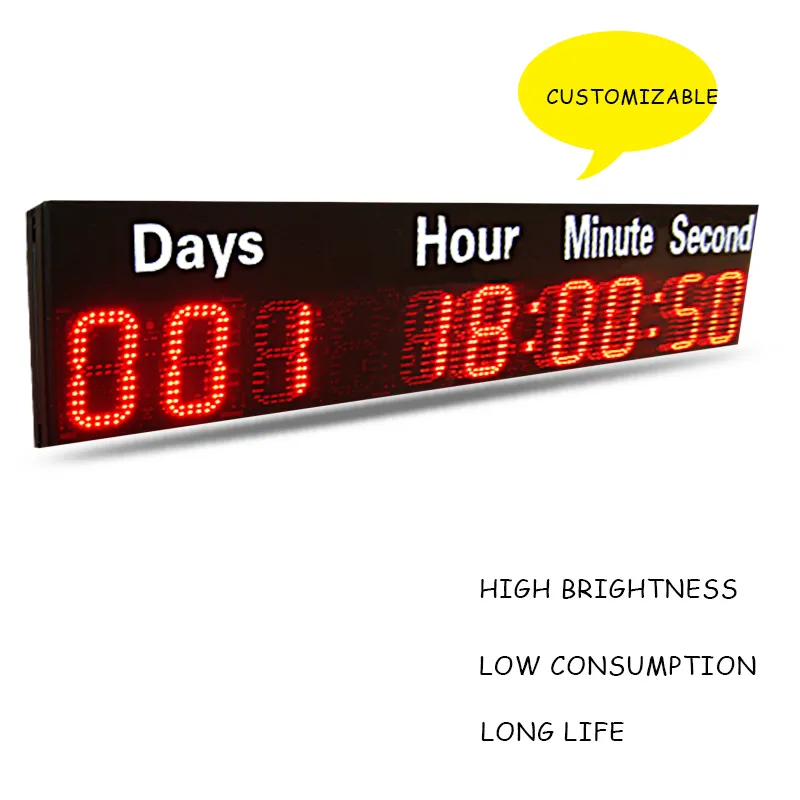 Large 6-Inch LED Countdown Clock: Day, Hour, Minute, Second Display ...