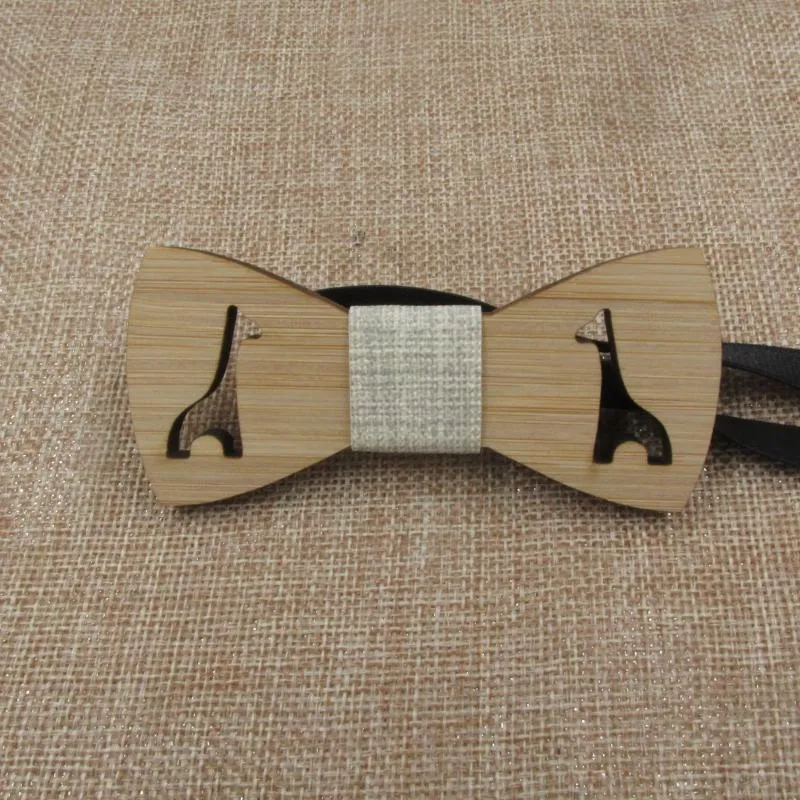 Bow Ties 5st Wood Giraffe slips för barnbarn barn barn djur bröllop födelsedagsfest gåvor grossist bulkbow