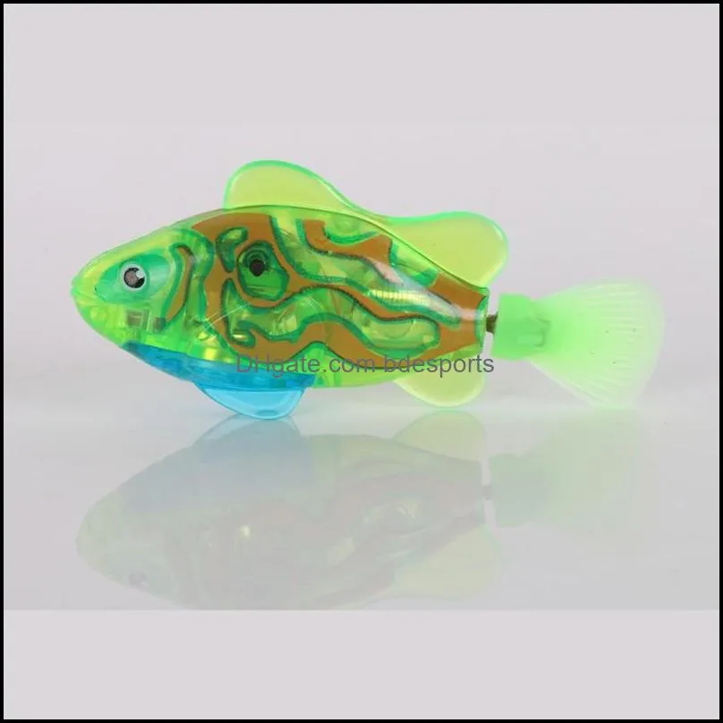New Aquarium Decoration Fishing Plastic Toy Funny Swimming Robot Fish Electronic Lighting Battery Powered