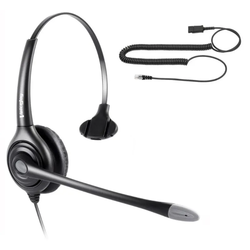 Hoofdtelefoon oortelefoons mono RJ9 plug headset met snel ontkoppeling koord telefoon call call center office anti-ruis microfoonheadphones headphonesh
