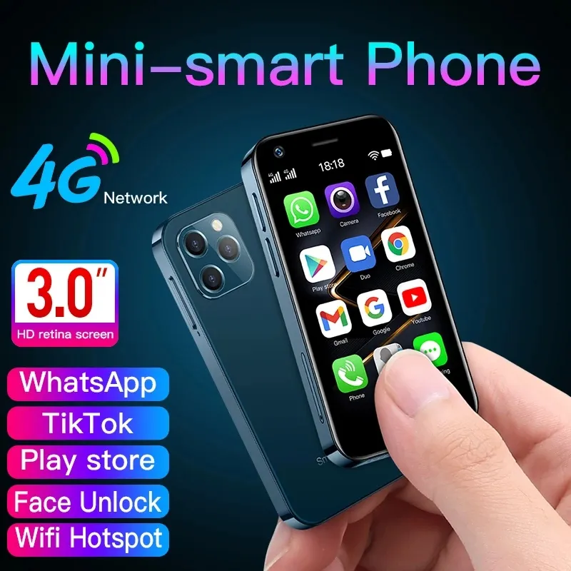 Orijinal Soyes XS12 Tam 4G LTE Cep telefonları Mini Android Akıllı Telefon 3 GB + 64 GB MTK6737 2050 mAh XS Çift Sim Kart Cep Telefonu NFC Parmak İzi