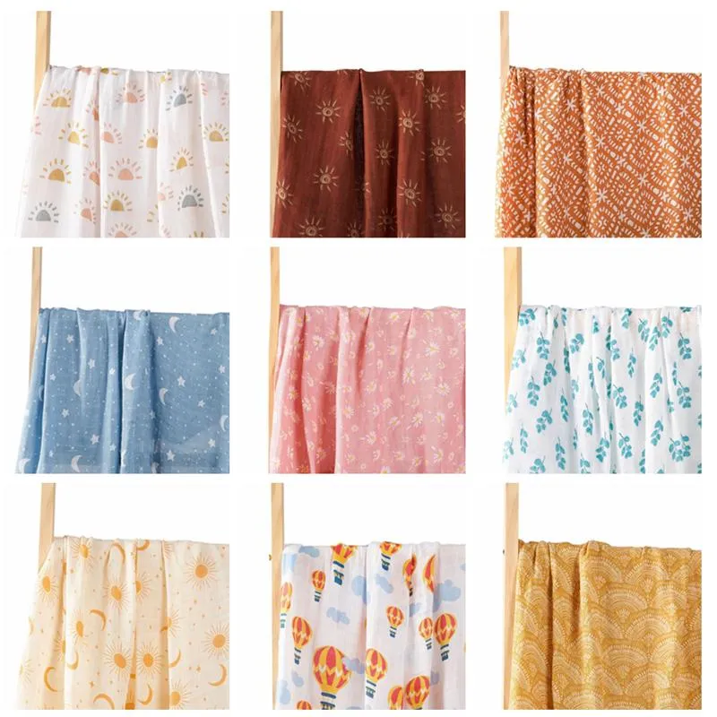 Cotton Baby Muslin Swaddle Blanket Newborn Bath Towel Multi Designs Functions Soft Baby Wrap Infant Quilt Feeding Burp Cloth HY0369