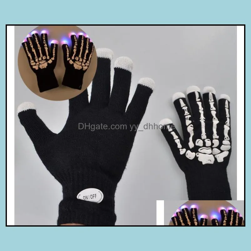 party favor cotton nylon led flashing gloves light up leds finger lights gloves-led glove glow sn4452