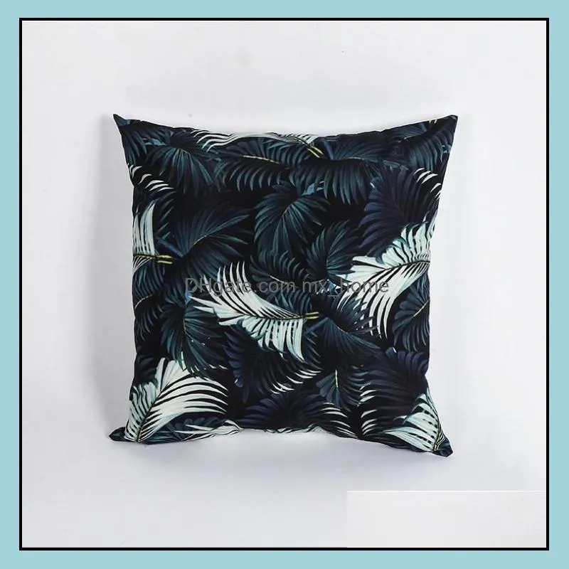 sofa decorative ins style cushion cover tropical plant leaf pillowcase polyester 45*45 throw pillow home decor pillowcover vt0090
