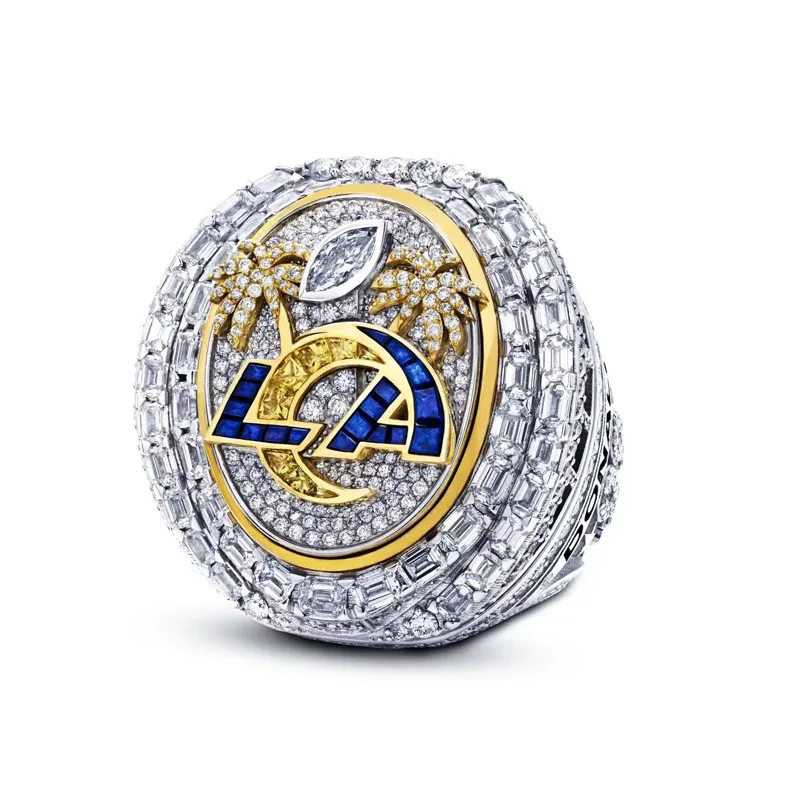 Hoge kwaliteit 9 spelers naam ring stafford kupp Donald 2021 2022 World Series National Football Rams Team Championship Ring met houten display box souvenir fan cadeau