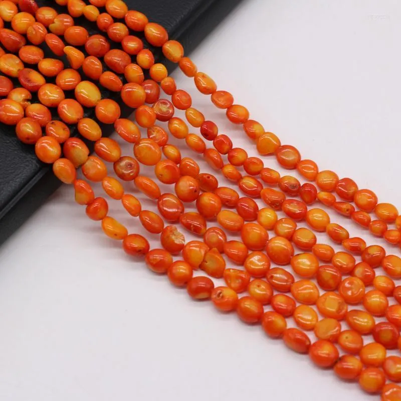 Andra naturliga koraller pärlknappformade orange röd lös distanspärlor med smycken som gör DIY armband halsband örhänge tillbehör rita22