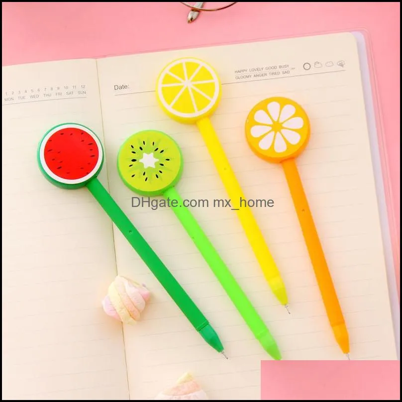 creative cartoon gel pen lemon fruit ballpoint pens lemonfruitballpointpen fruitshape ballpointpens wq739-wll