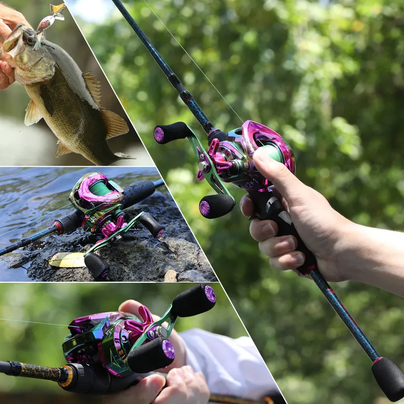 Sougayilang Ultralight Fishing Rod Reel Combos Portable Light Weight High  Carbon 4 Pc Baitcaster Fishing Pole with Baitcasting Reel