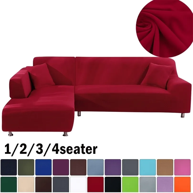Fast color stretch soffa täcker non-halp soffa slipcover i fyra säsonger universal tvättbar modern heminredning 1/2/3/4 sits 220513