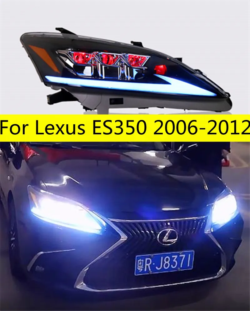 2 PCS bilhuvudbelysning för Lexus ES350 2006-2012 LED-strålkastare ES240 ES300 DRL Turn Signal LED-glödlampa