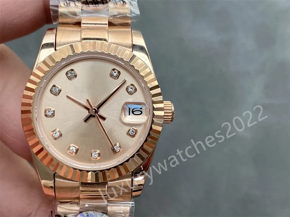 ZR Factory Lady Gold Watch 31mm Asia 2813 Movimento President Strap Donna Acciaio inossidabile completo Orologi meccanici automatici di qualità eccellente