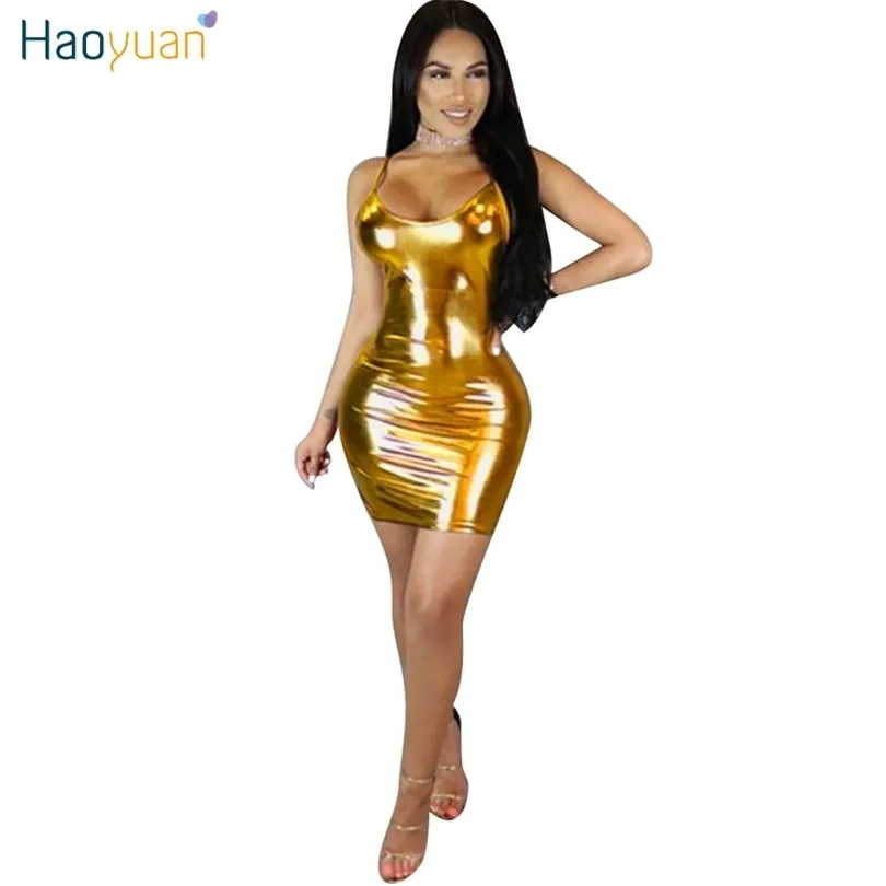 Haoyuan Summer Sexy Backless Kim Kardashian Dress Club Wear 2017 New Robe Sundress Gold Partyドレス