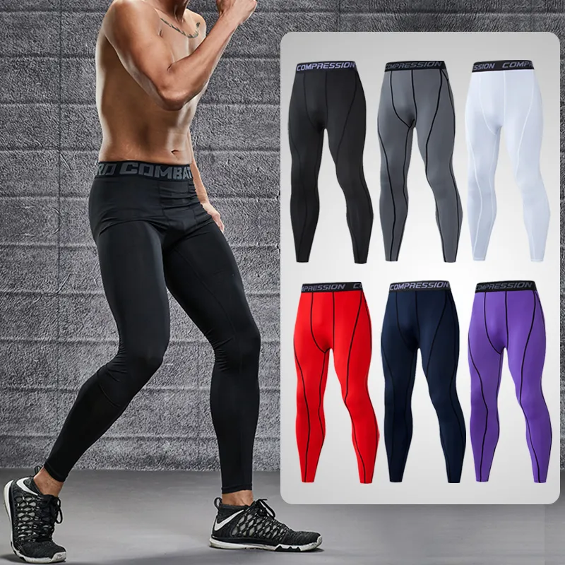 Men's Sports 3/4 Cropped Pants Gym Running Leggings Male Joggings Elastic  Compressions Sweatpant Football Basketball