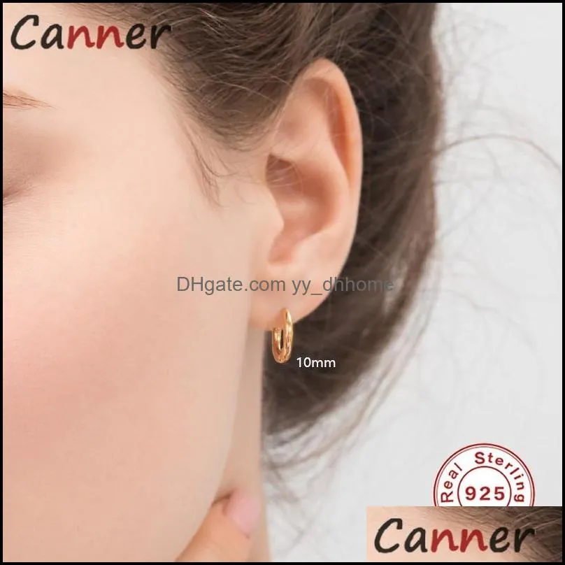 3pcs 925 Sterling Silver Earrings For Women/Men Small Hoop Ear Bone Tiny Ring Girl Aretes 6/8/10mm & Huggie