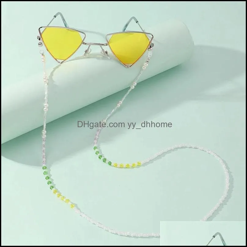 Eyeglasses Chains Eyewear Accessories Fashion 2021 Chic Luxury Clear Crystal Sunglasses Chain Holder Glasses Accessary Drop Delivery 4Wfen