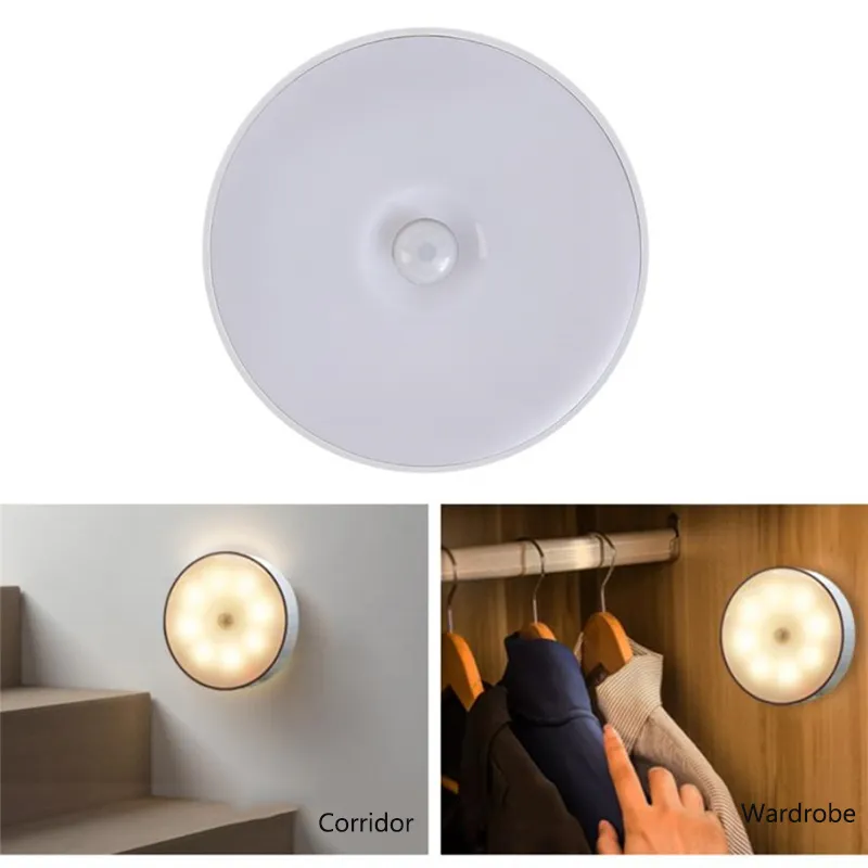 Nachtlichten LED inductie Oplaadbare geactiveerde wandlicht PIR Body Motion Sensor Cabinet Lights for Wardrobe Badkamer