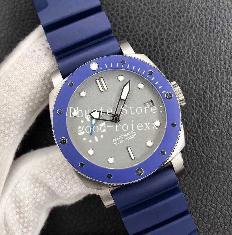 Blue Ceramic Bezel Watches Mens Watch Men Automatic 9010 Diver 300m Gray Shark Skin Dial Submersible 959 Sport vs Firenze 42mm gummi VSF