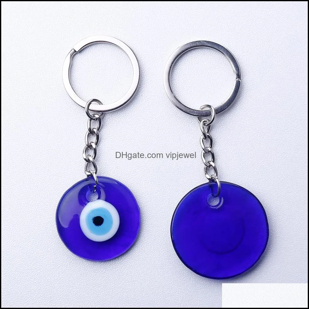 Turkish Evil Blue Eye Keychain Car Key Ring Amulet Lucky Charm Hanging Pendant Jewerly