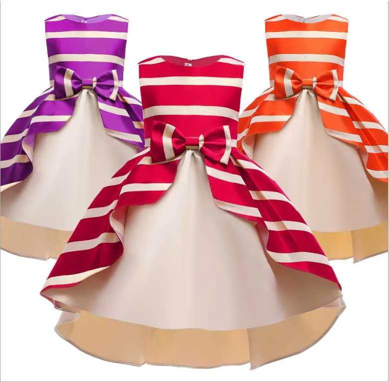 Vestiti per bambini per bambini 2022 New Girls Birthday Party Dress Gonna Abiti da principessa per matrimoni Costume da performance in pizzo 3-10 anni