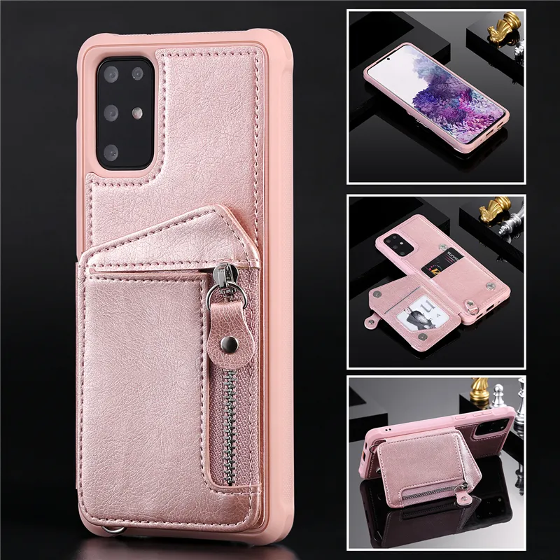 Moda Embossed Portfel Case dla Samsung S8 S9 S20 Plus S10E S10 5g S20ULTRA Uwaga 8 9 10 20ULTRA Zipper Case Cover