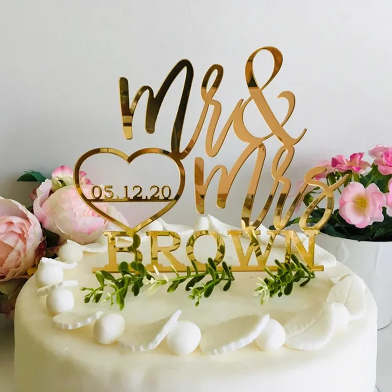 Ntals Weddng Cake Charm, Monogram Cake Charm, Gold Acrylc Cake