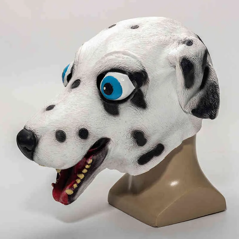 Halloween Dog Latex Mask Open Mouth Latex Horror Animal Headgear Prom