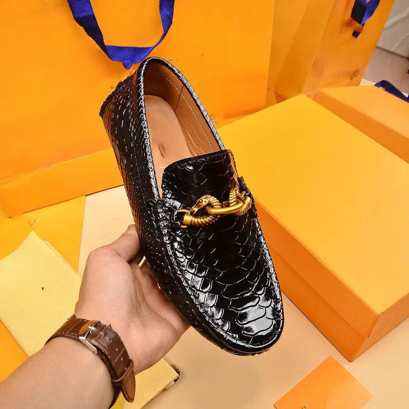 48 style Crocodile Pattern Luxury Men s Leather Shoe Loafers Fashion Formal Wedding Gentleman Male Designer Dress Shoes men dresses shoess