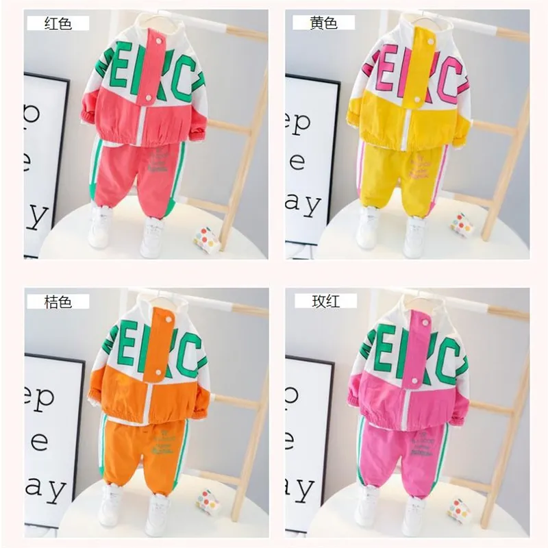 Autumn Kid Boy Girl Clothing New Casual Tracksuit Long Sleeve Letter Zipper Sets Infant Clothes Baby Pants 1 2 3 4.5. Years 1458 E3