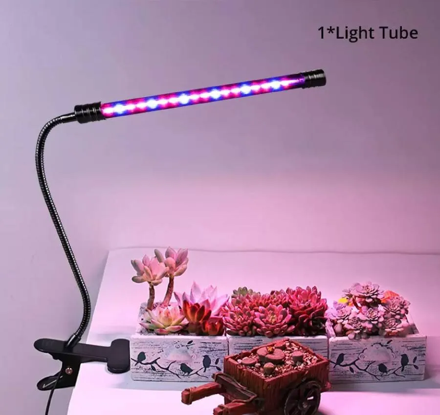 5V USB LED-groeilicht Volledig spectrum dimbaar Clip-on Fitolampy Timer Phyto-lamp voor dekking Kas Hydrocultuur Kamerplanten Groenten en bloemen